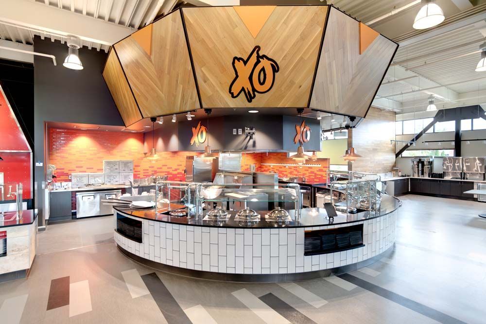 A restaurant with a sign that says xo on it