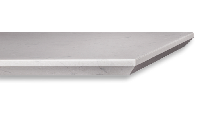 A close up of a stainless steel cutting board on a white background.