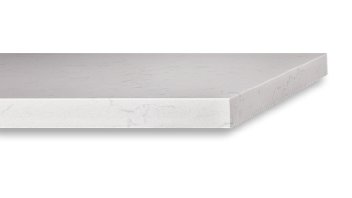 A close up of a white marble counter top on a white background.