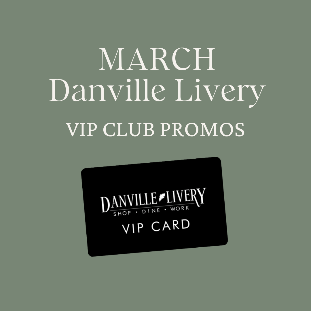 A black danville livery vip card on a green background