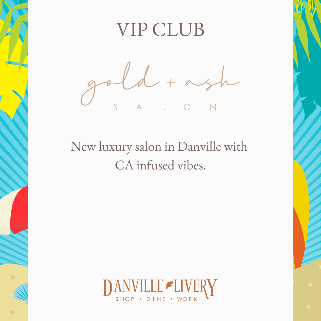 A poster for a new luxury salon in danville with ca infused vibes.
