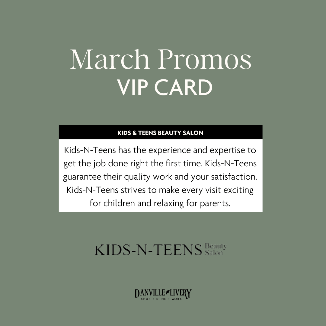 A march promos vip card for kids n teens beauty salon