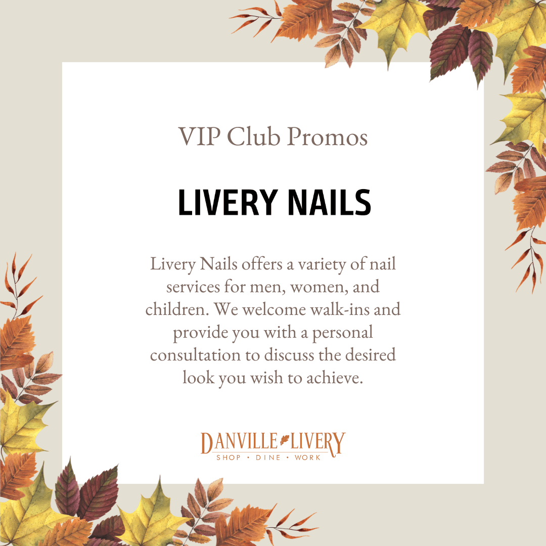 A poster for livery nails offers a variety of nail services for men , women , and children.