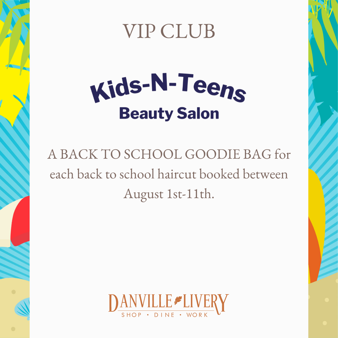 A back to school goodie bag for each back to school haircut booked between august 1st and 11th.