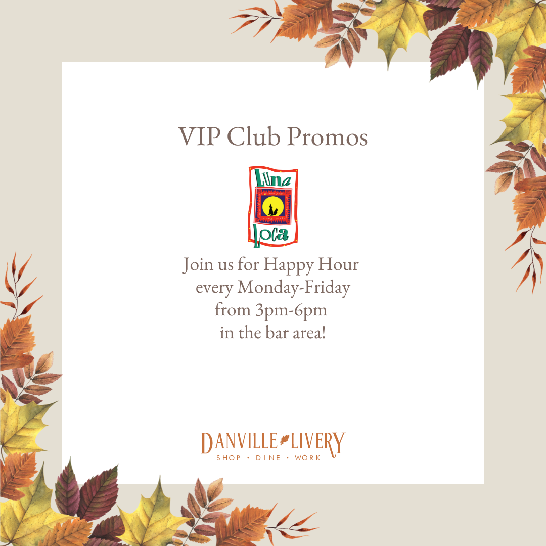 An advertisement for vip club promos with autumn leaves around it