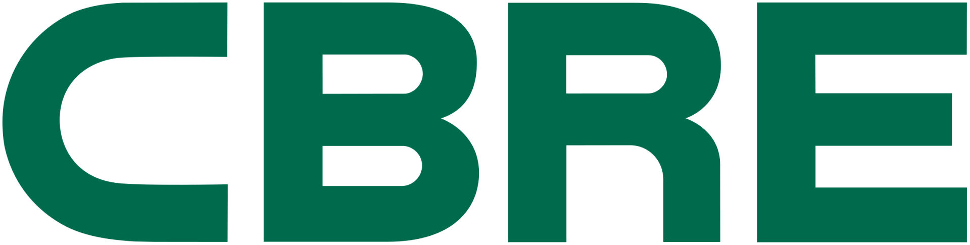 The word cbre is written in green on a white background.