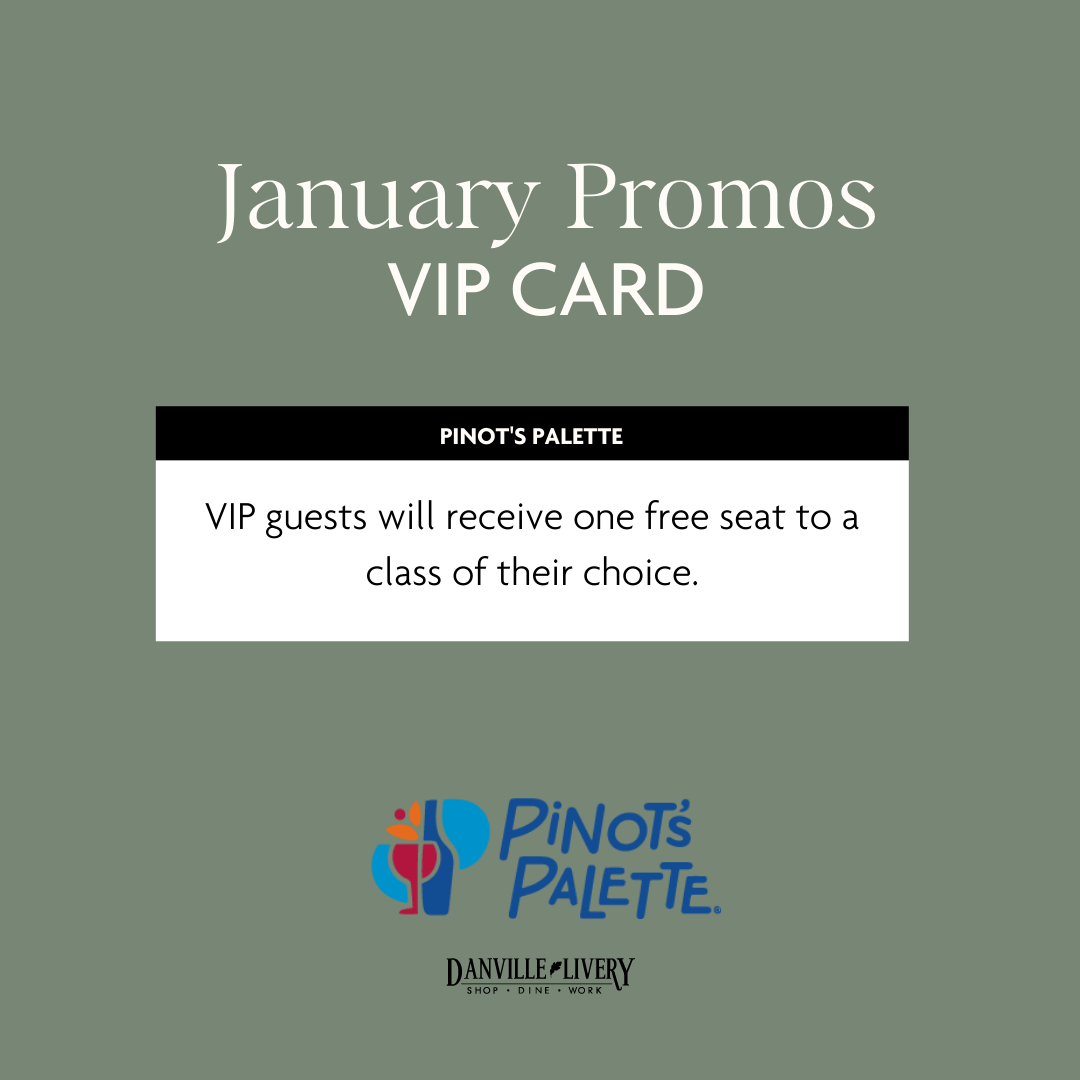 A january promos vip card from pinot 's palette