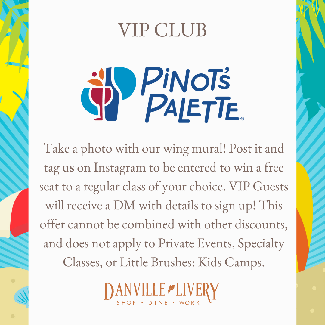 A poster that says vip club pinot 's palette