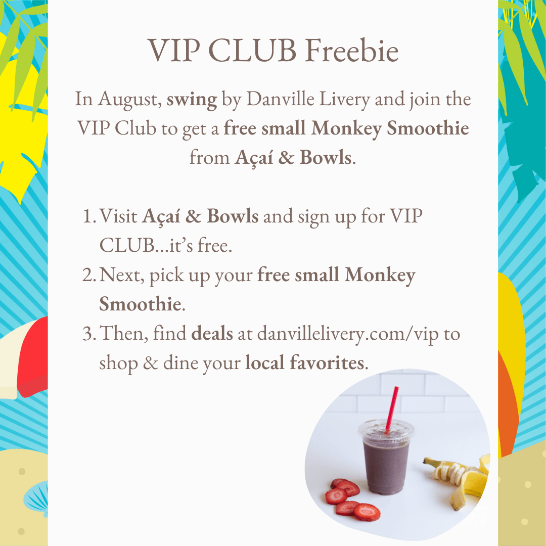 An advertisement for a vip club freebie in august