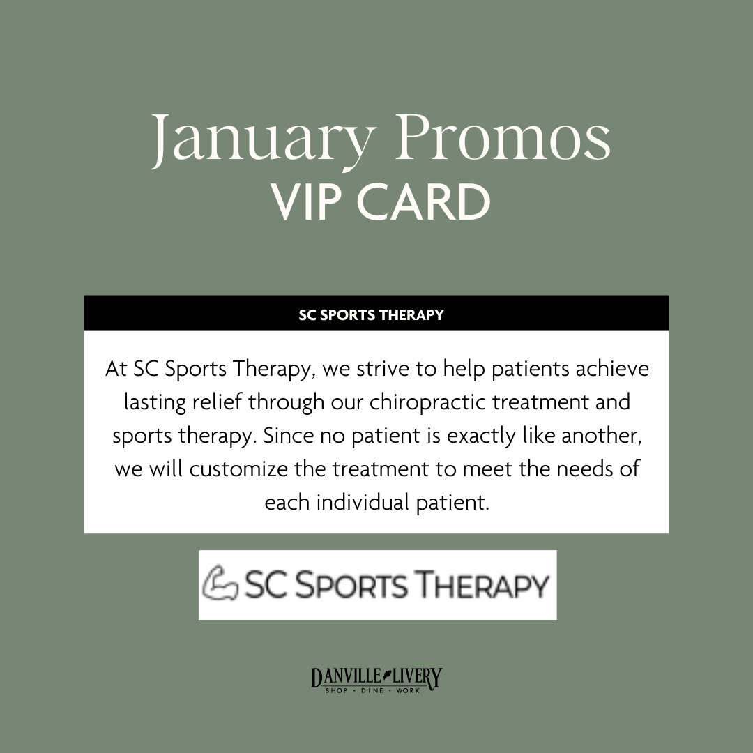 A january promos vip card from sc sports therapy