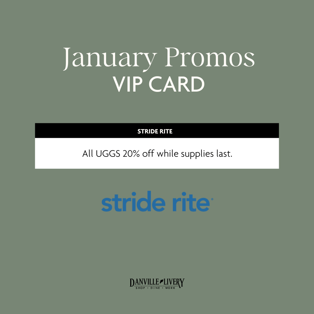 A poster for january promos at stride rite
