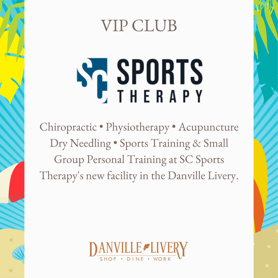 The logo for sports therapy is on a colorful background.