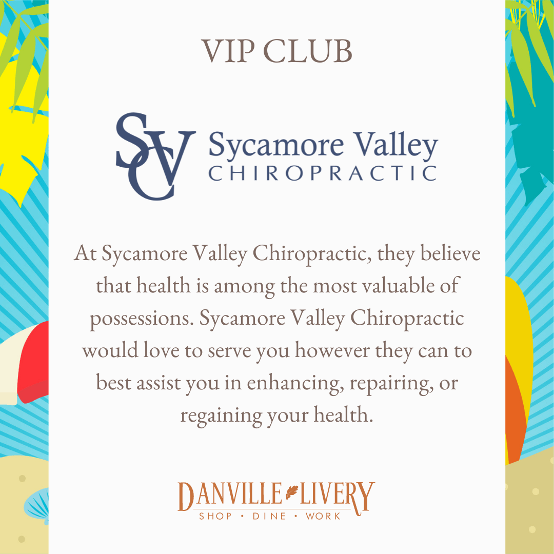 Sycamore valley chiropractic is a vip club that believes that health is among the most valuable of possessions.