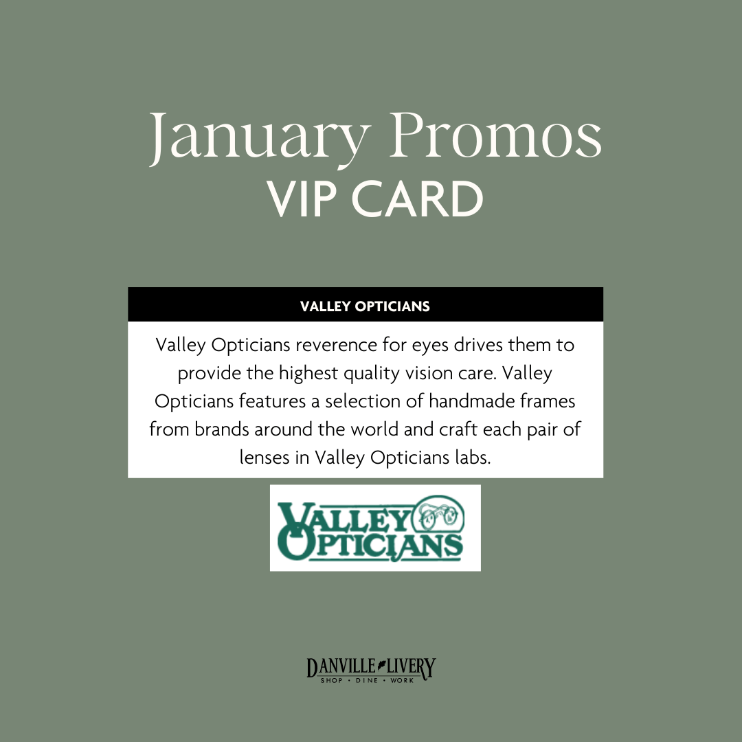 A january promos vip card from valley opticians