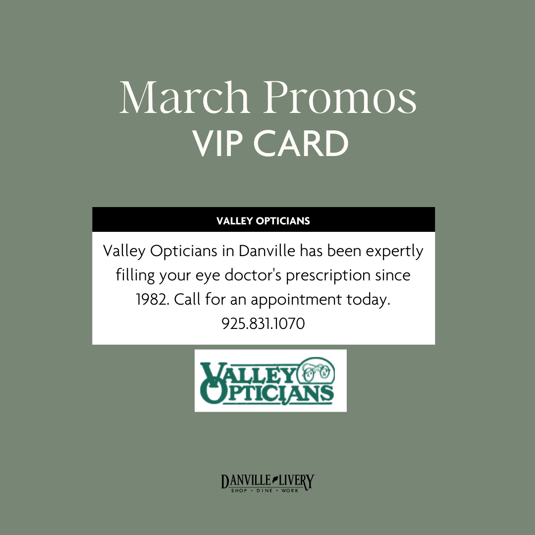 Valley opticians is offering a march promos vip card