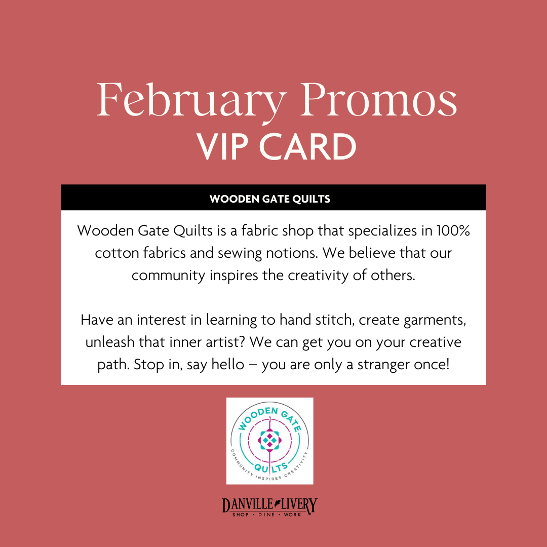 A february promos vip card for wooden gate quilts