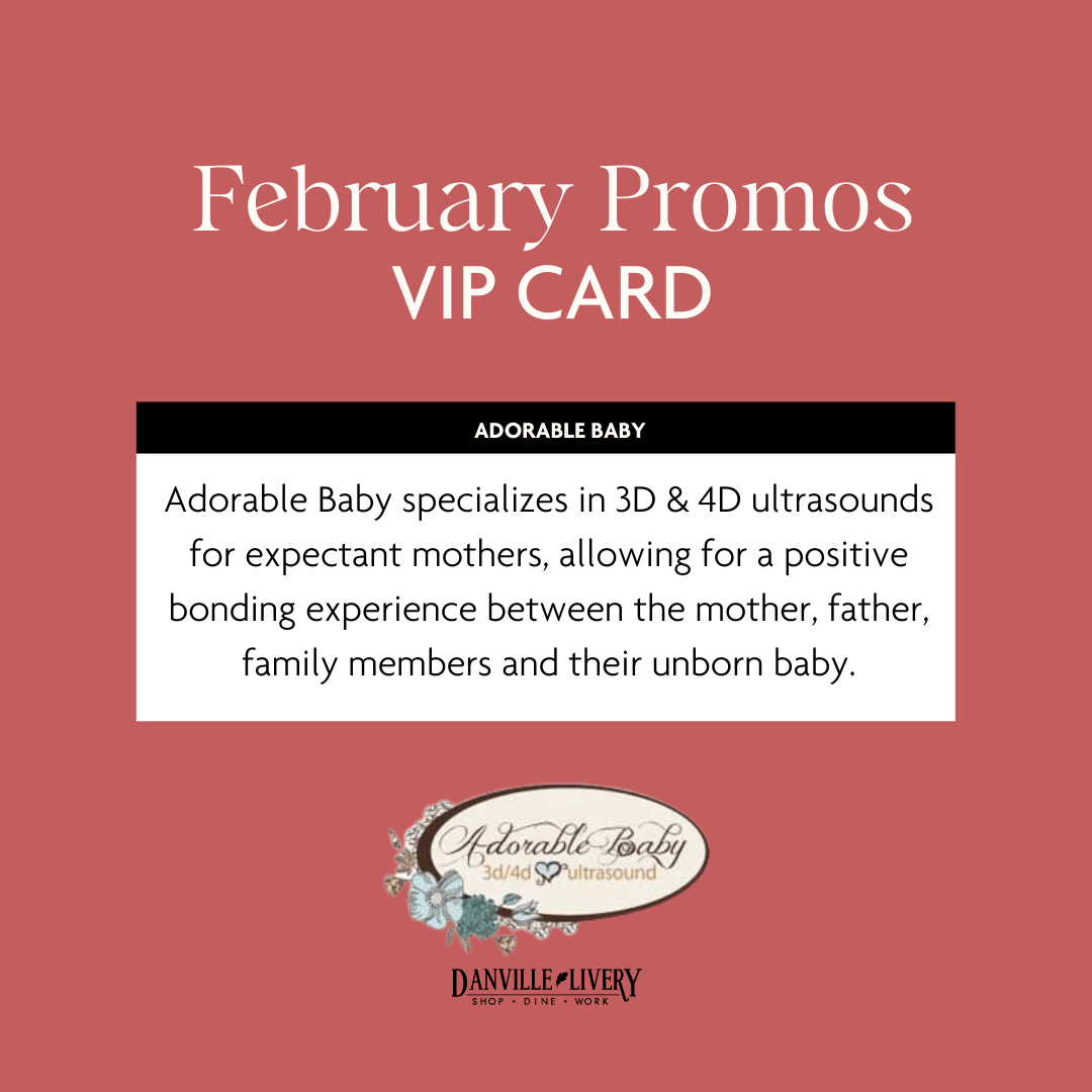 A february promos vip card for adorable baby specializes in 3d and 4d ultrasounds for expectant mothers.