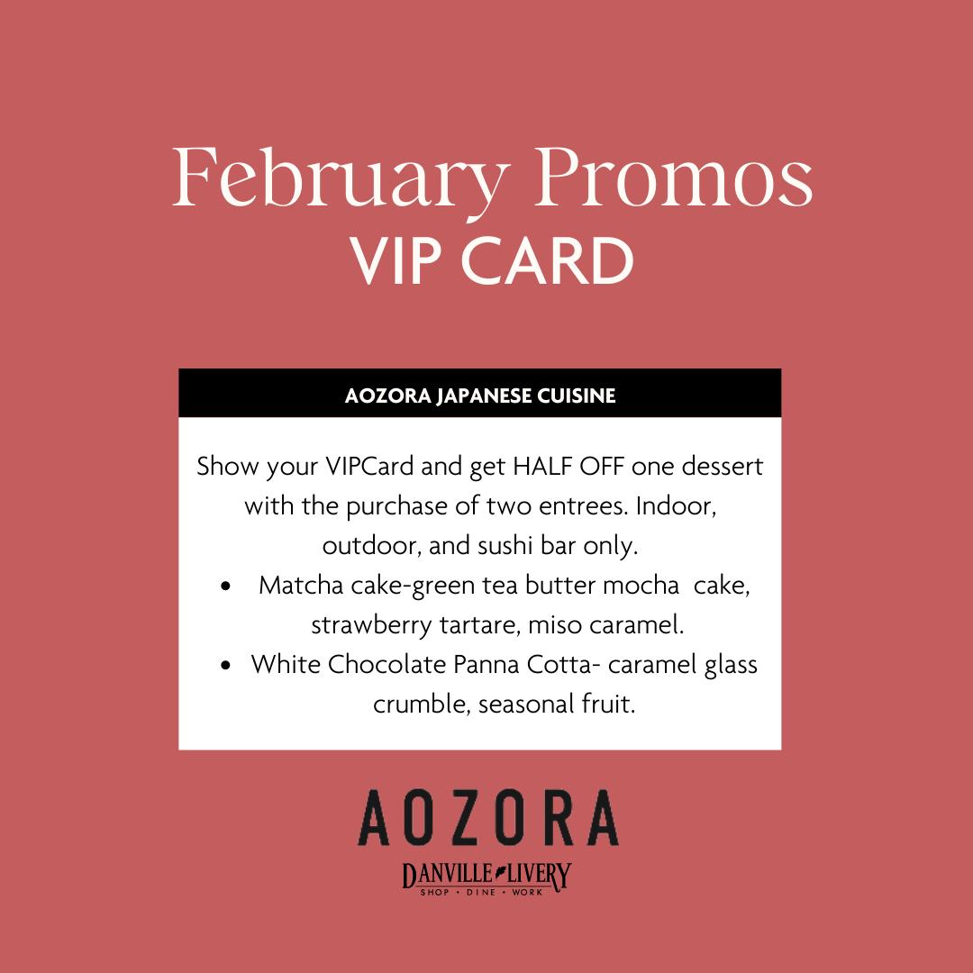 A february promos vip card from aozora japanese cuisine