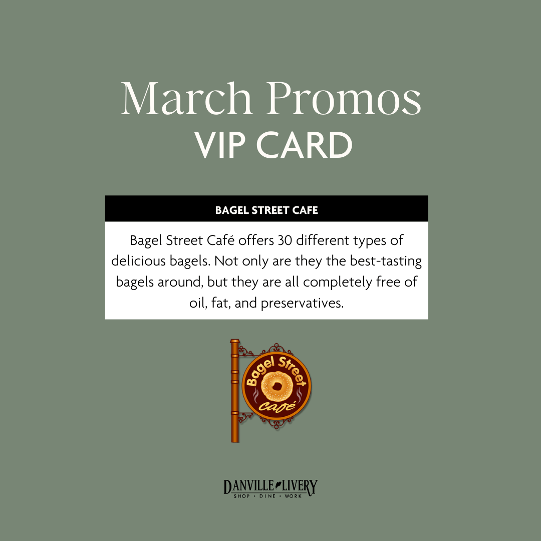 A march promos vip card for bagel street cafe