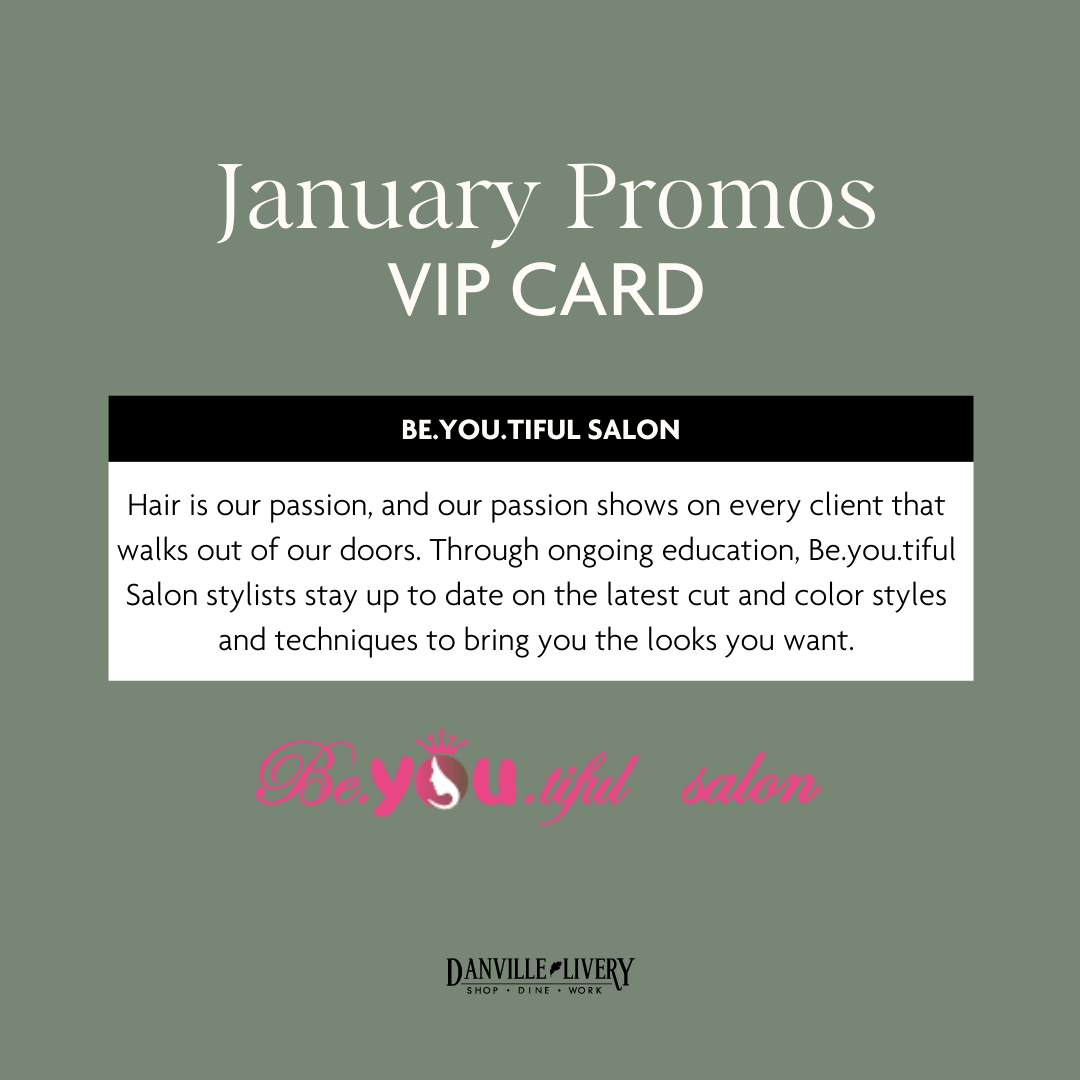 A january promos vip card for be youtiful salon