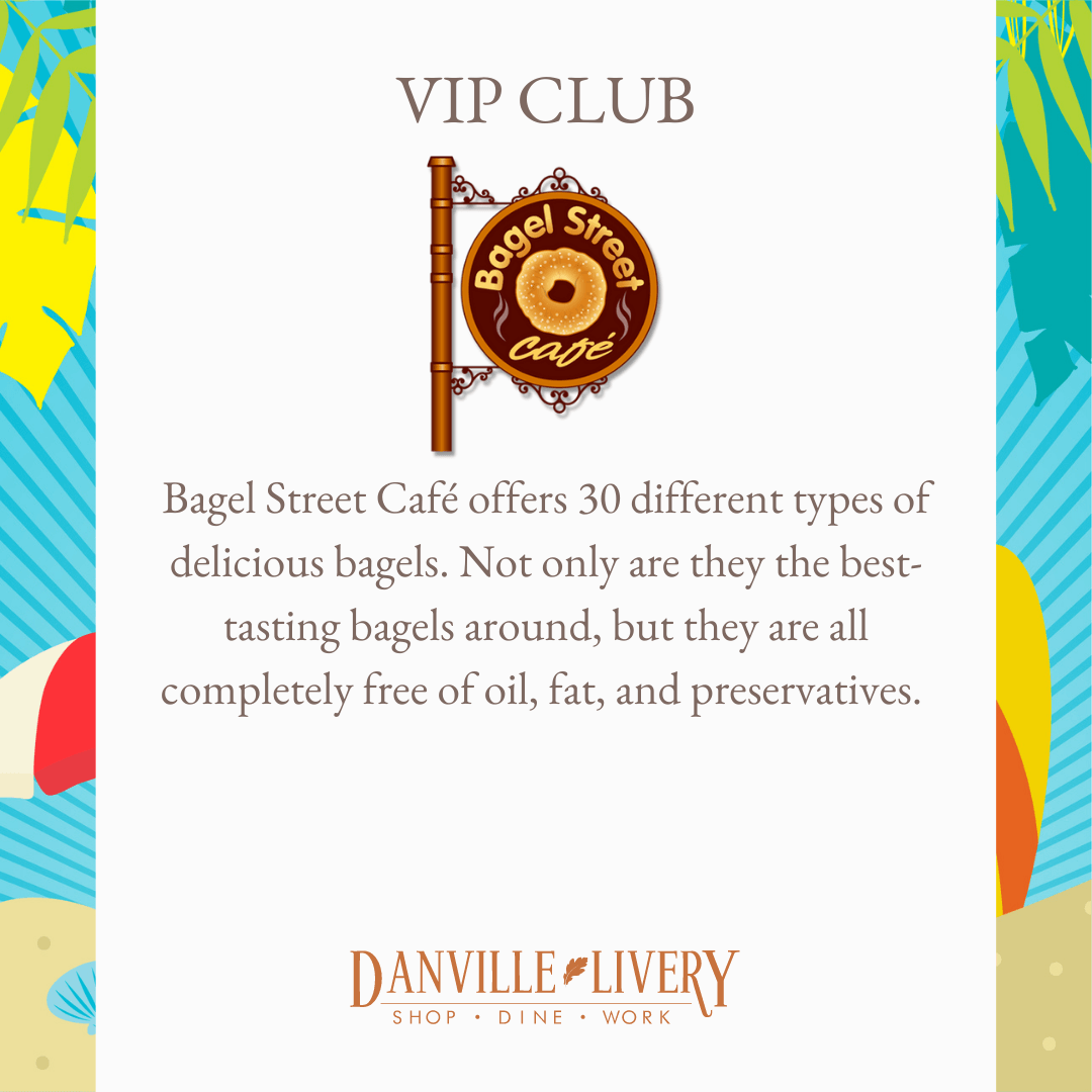 Bagel street cafe offers 30 different types of delicious bagels.