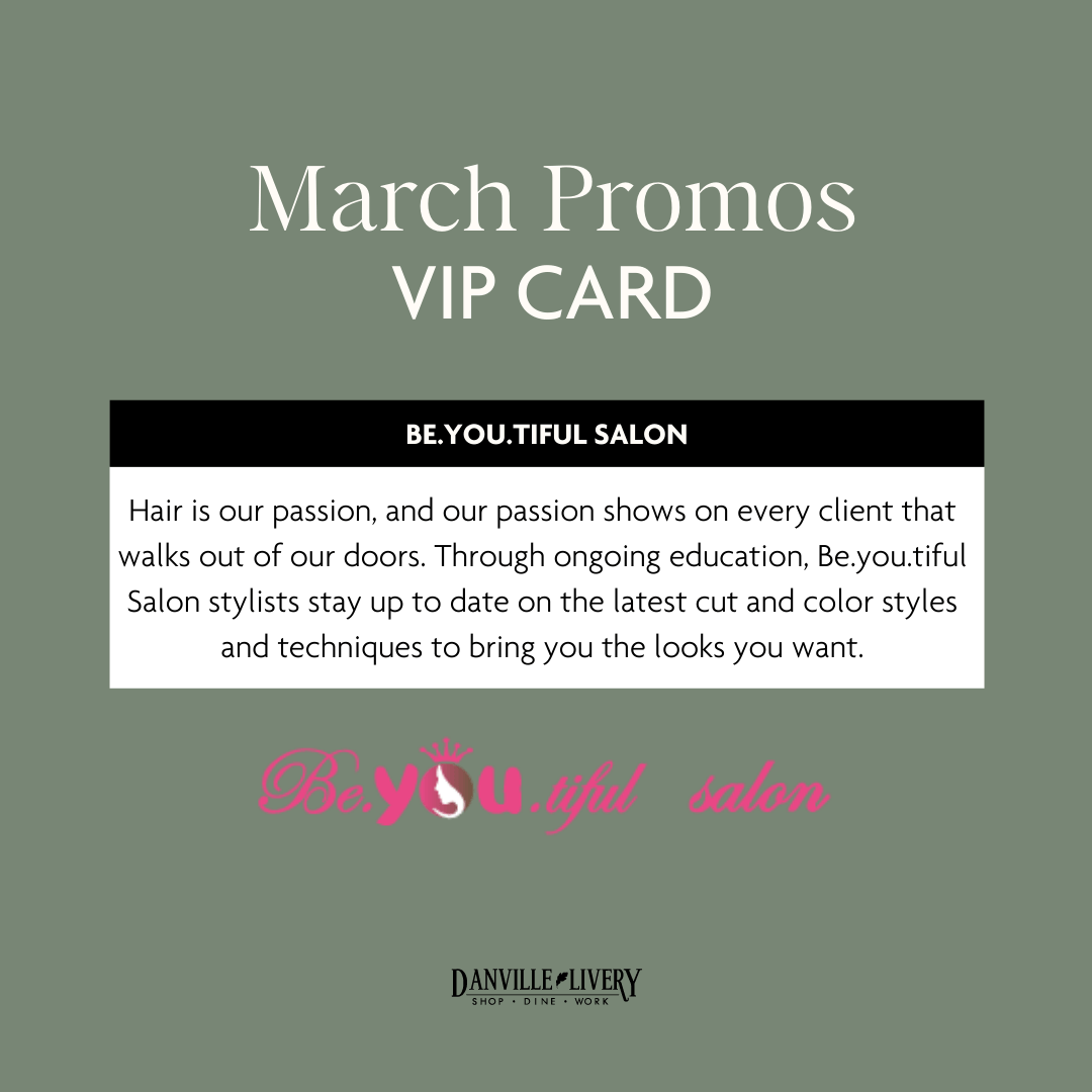 A march promos vip card for be youtiful salon