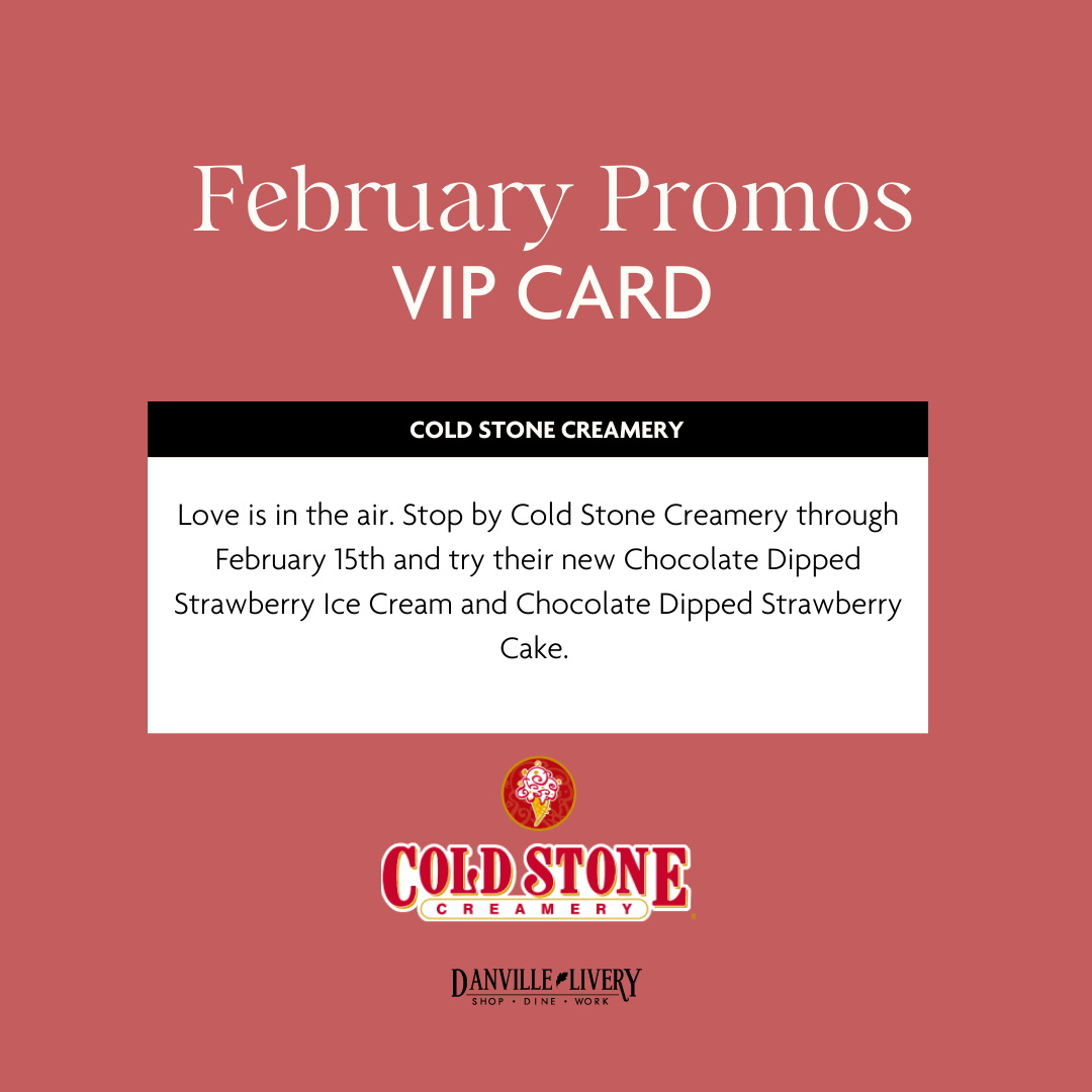 A february promos vip card from cold stone creamery