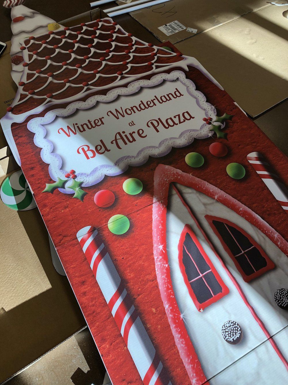 A sign that says winter wonderland bel aire plaza