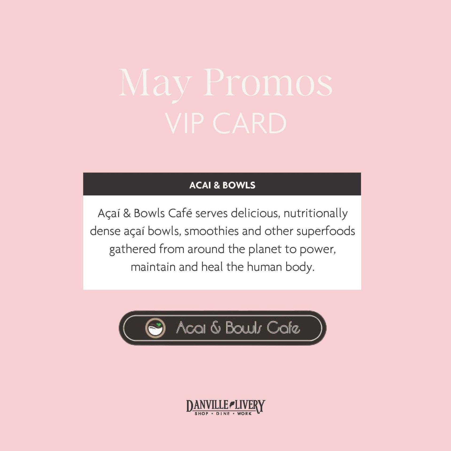 A may promos vip card for acai & bowls cafe