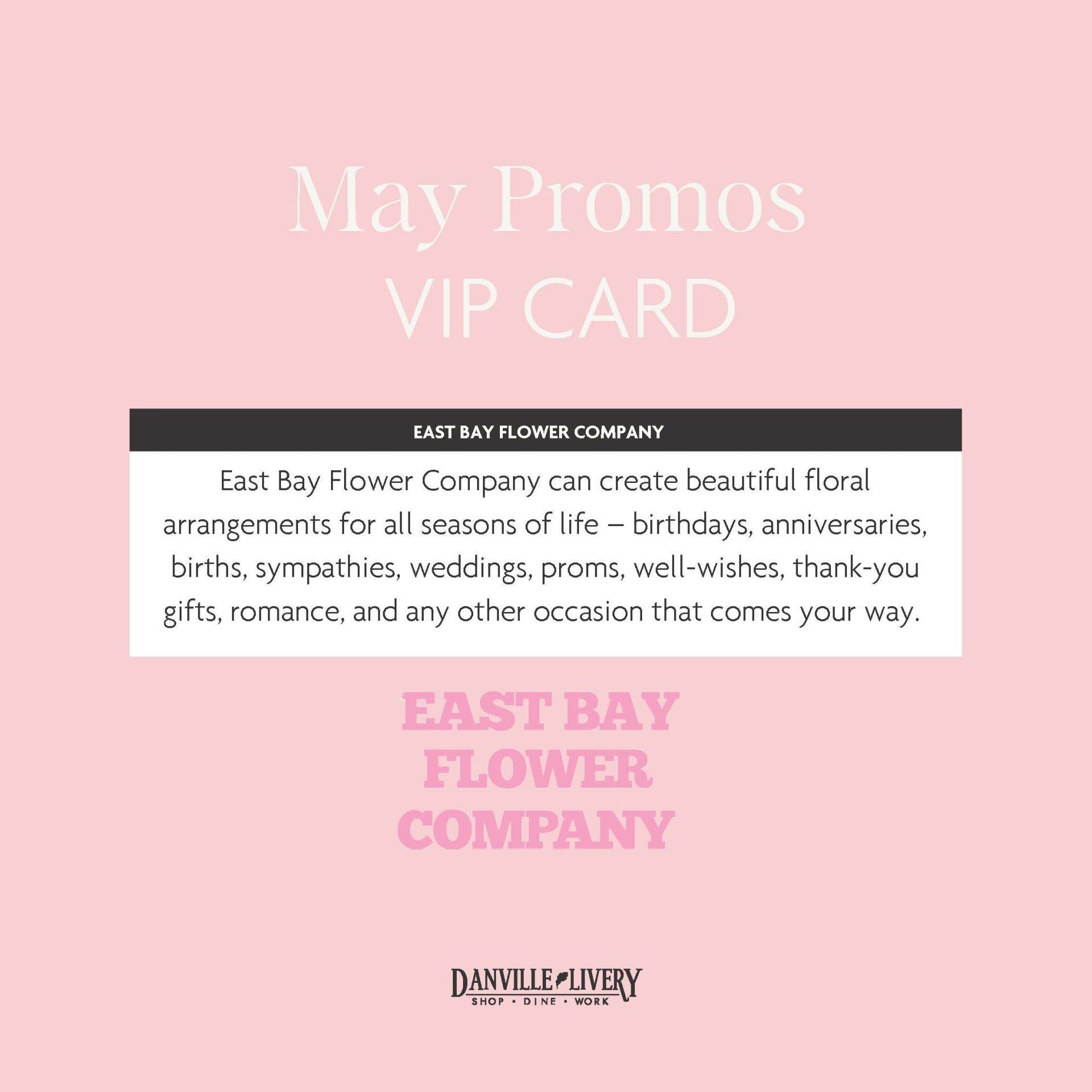 A may promos vip card from east bay flower company