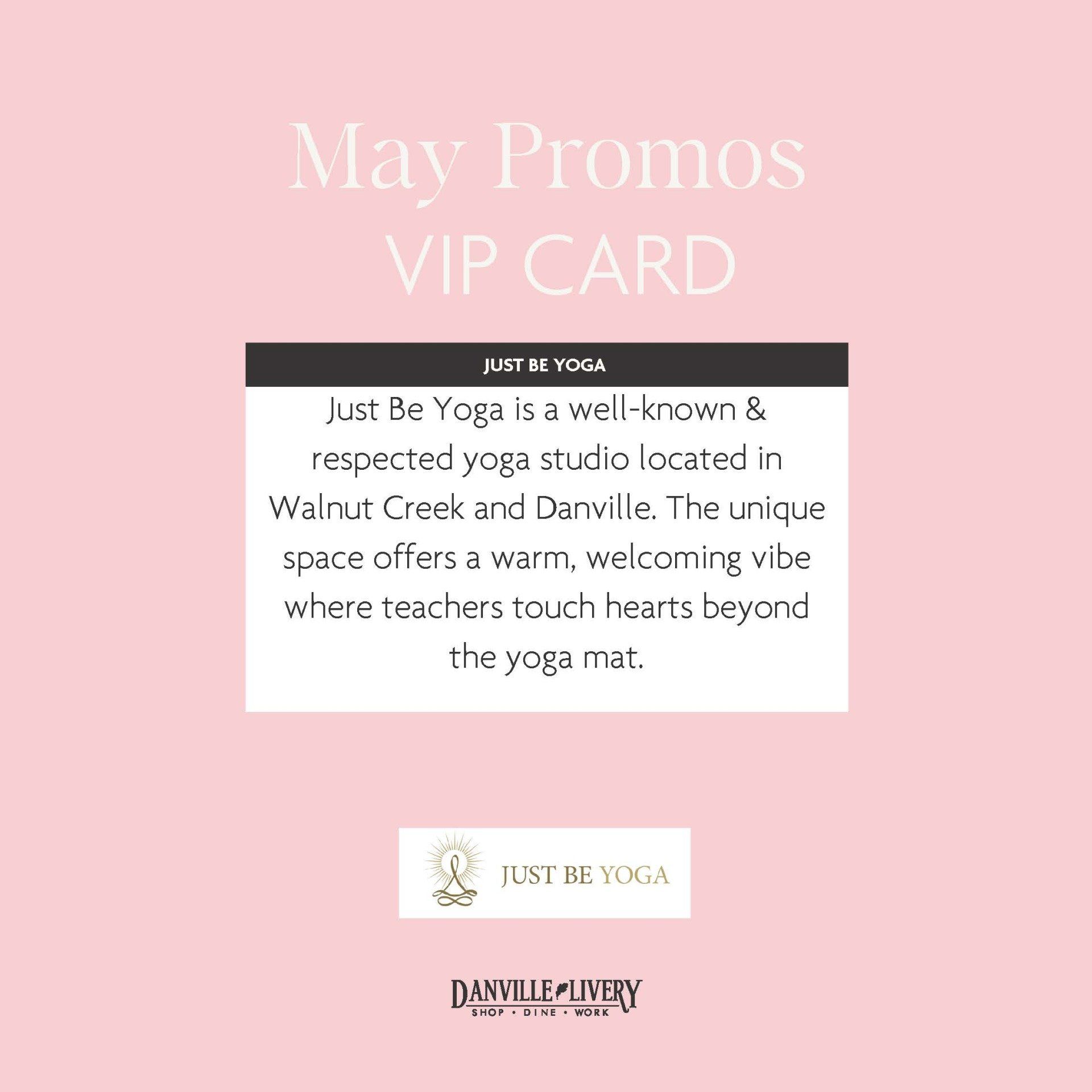 A pink background with a white text that says may promos vip card