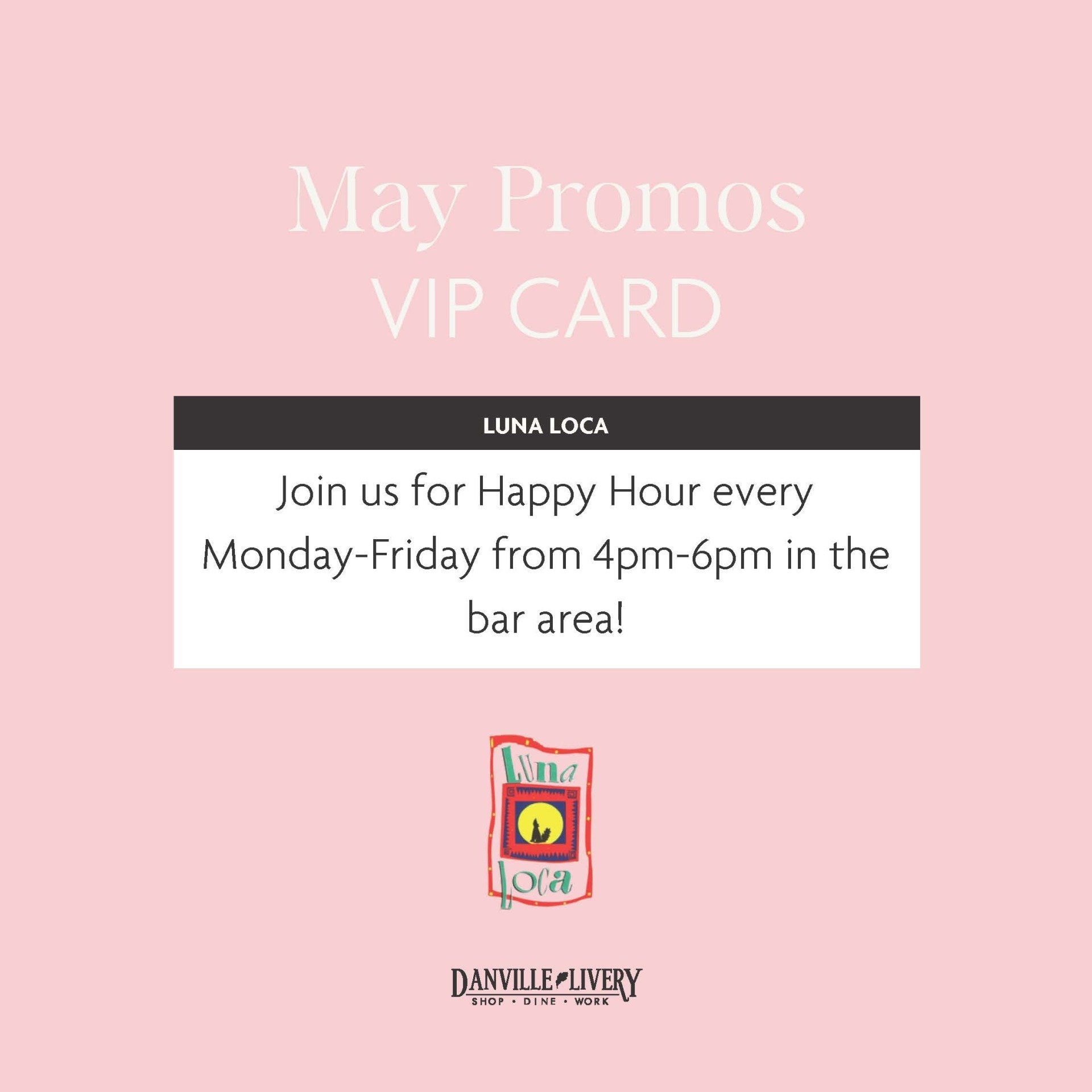 A pink sign that says `` may promos vip card ''