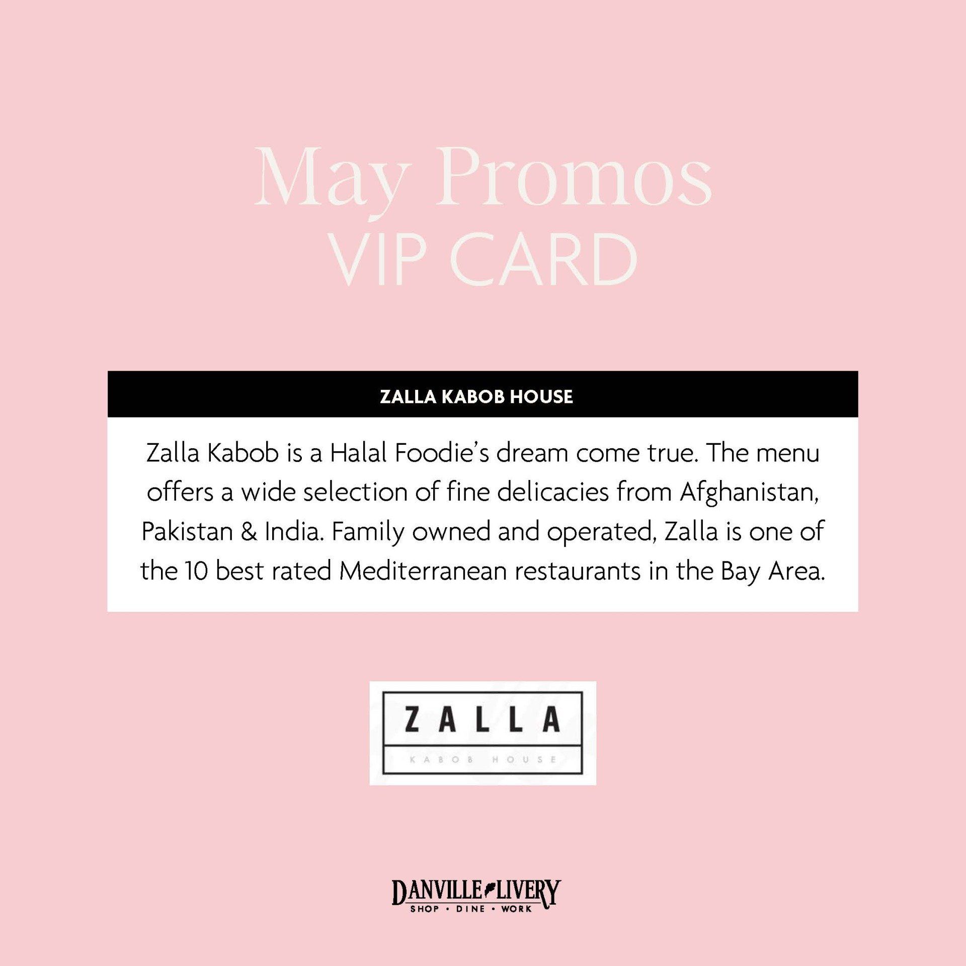 An advertisement for a restaurant that says may promos vip card
