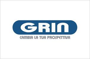 Logo for GRIN, blue oval with white text 