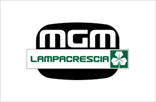 Logo MGM Lampacrescia: rettangolo nero arrotondato con la scritta 