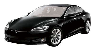 Black Tesla Model S sedan.