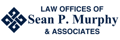 Logo for Law Offices of Sean P. Murphy, featuring a navy blue knot symbol and text.