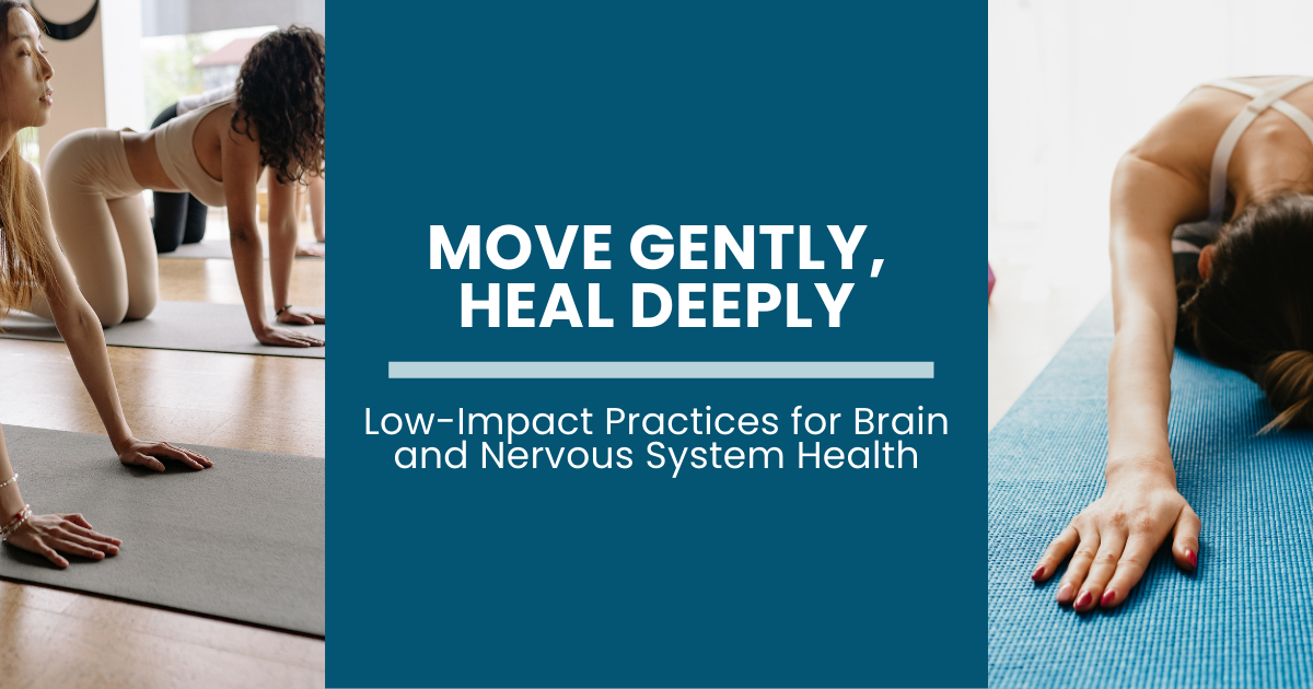 Move Gently Heal Deeply — low-impact yoga practices for brain and nervous system health at Palestra Spa & Studio SouthPark Charlotte