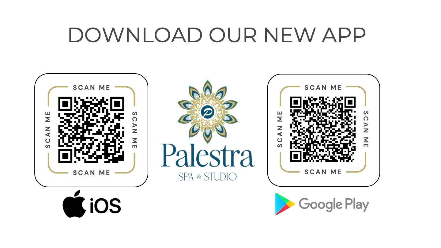 Download the Palestra Spa & Studio app on iOS and Google Play