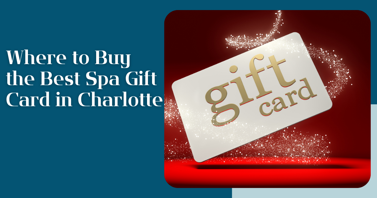White and gold gift card with sparkles on a festive red holiday background