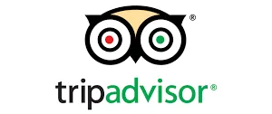TripAdvisor logo: an owl-shaped icon with red and green eyes above the brand's name.
