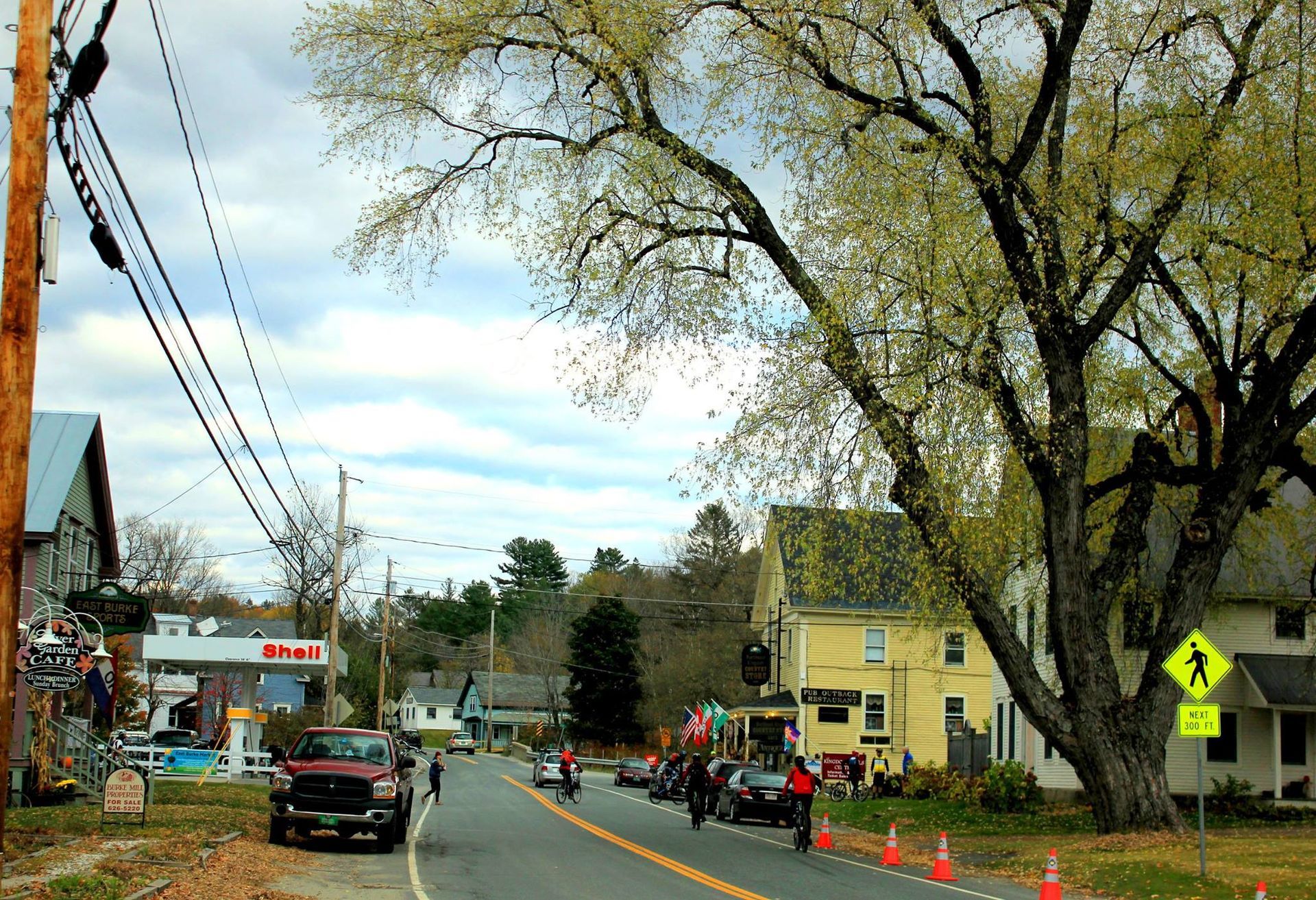 a Burke, Vermont street in Fall