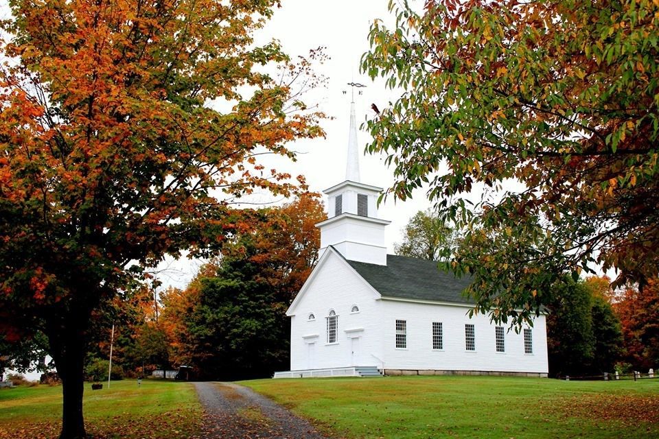 Burke, Vermont church in Fall