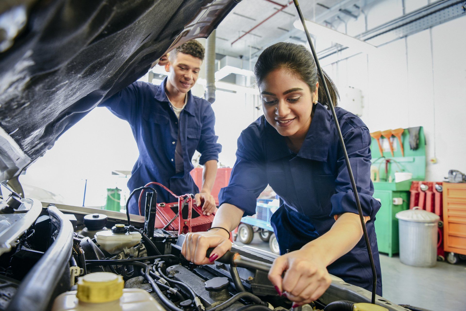 Car Mechanics Checking Vehicle Chassis | Felton, CA | Ernie’s Service Center Car Mechanics Checking Vehicle Chassis | Felton, CA | Ernie’s Service Center
