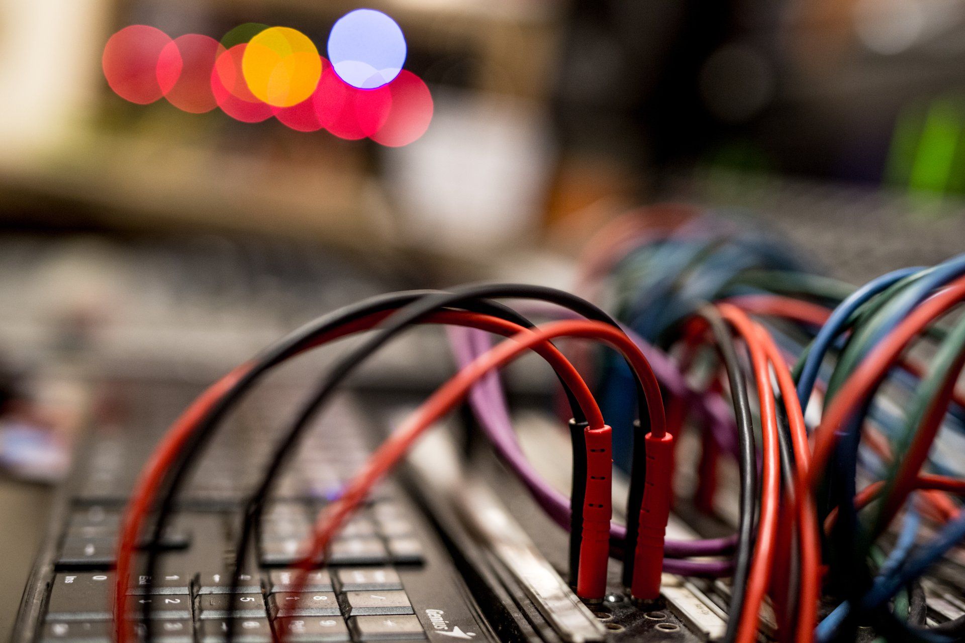 A view of the patch bay on thre neotek essence at New Cut Studios