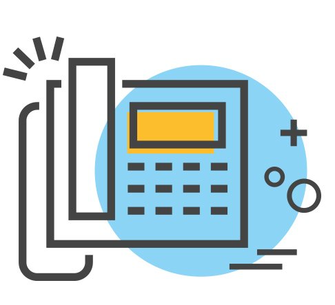 An icon of a calculator on a blue background.