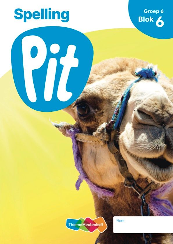 Een boekomslag voor spelling pit met een kameel erop