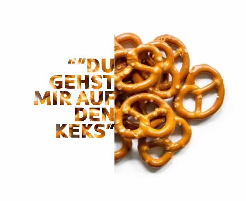 Een stapel pretzels naast een citaat dat zegt: