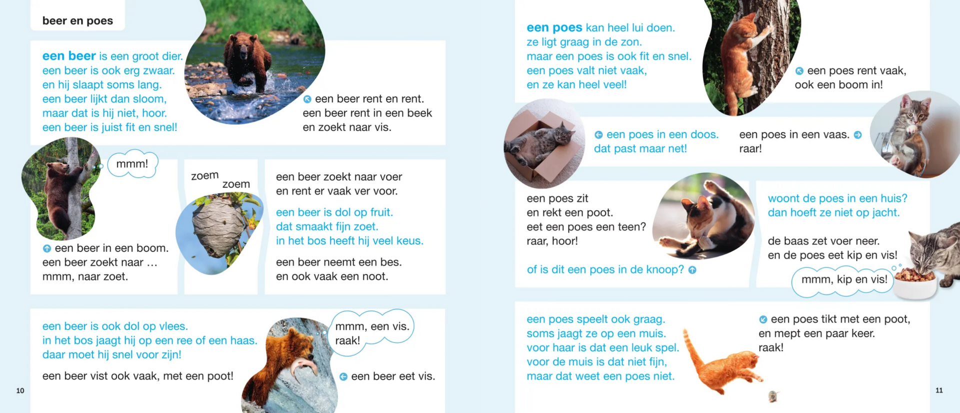 Een boek ligt open op een pagina met afbeeldingen van dieren.