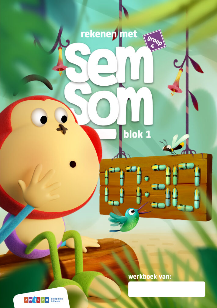 Een boek genaamd sem som heeft een aap op de cover
